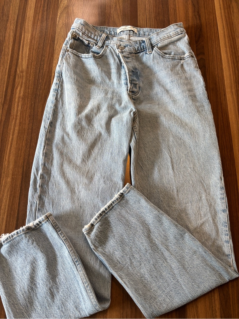 Abercrombie & Fitch Light Blue Straight-Leg Jeans